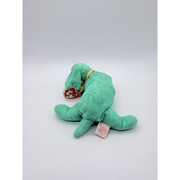 Ty Beanie Babies Diddley Green Dog Plush Stuffed Animal Toy 6" 2001 - Picture 4 of 8